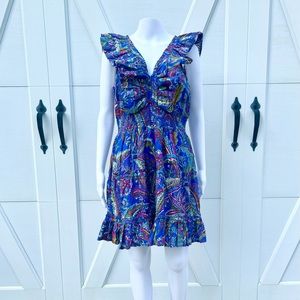 🔥Closet Clearout!🔥 House of Harlow 1960 Carmella Royal Blue Paisley Mini Dress